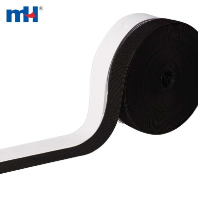 25mm White/Black Woven Elastic Webbing