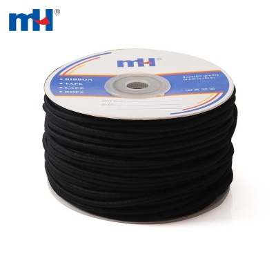 3mm Black Round Elastic Cord