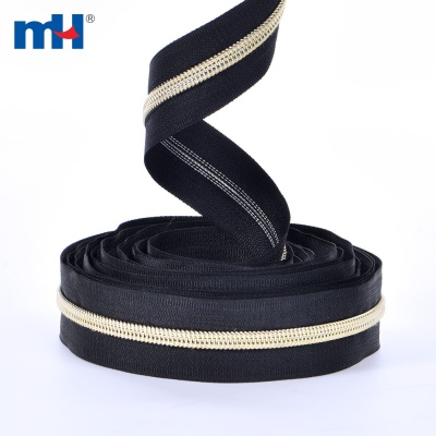 #7 Nylon Light Gold Teeth Zipper Long Chain