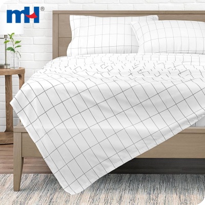 Black White Grid Bedsheet Duvet Cover Material