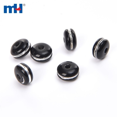 Black and White Striped Acrylic Beads