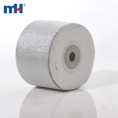 50mm Silver Glitter Ribbon