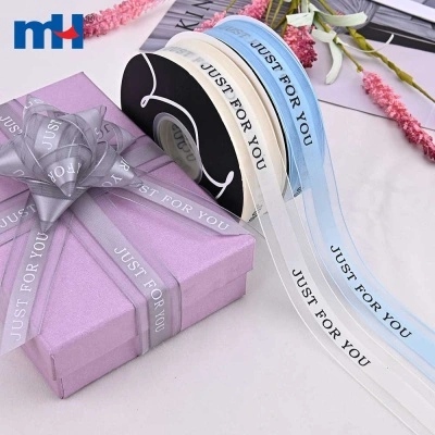 25mm Printed Satin Center Sheer Ribbon