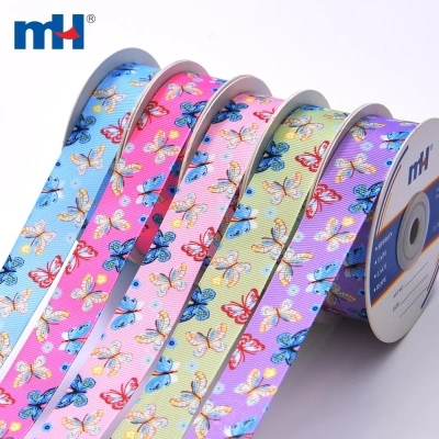 25mm Butterfly Printed Grosgrain Ribbon