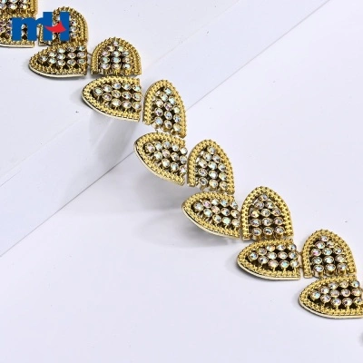 30mm White AB Glass Rhinestone Trim