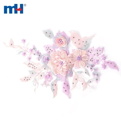 3D Beaded Lace Applique