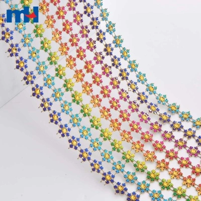 8-Row Rhinestone Diamond Mesh Ribbon Wrap