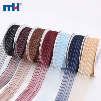 Glitter Stripe Organza Ribbon