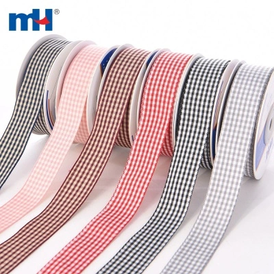 Plaid Check Woven Ribbon